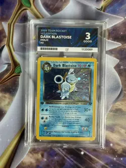 ACE 3 Dark Blastoise 3/82 1st Edition Pokemon Card WOTC Team Rocket Holo. - Image 1