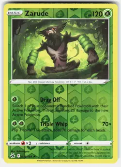 Zarude 016/159 Holo Rare Crown Zenith Pokemon Reverse Holo Near Mint - Image 1