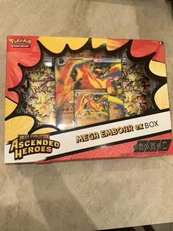 Pokemon TCG Mega Emboar EX - Ascended Heroes Box Mega Evolution NEW & SEALED - Image 1