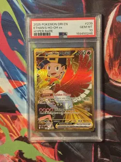 2025 POKEMON DRI EN-DESTINED RIVALS HYPER RARE #239 ETHAN’S HO-OH EX PSA 10 - Image 1