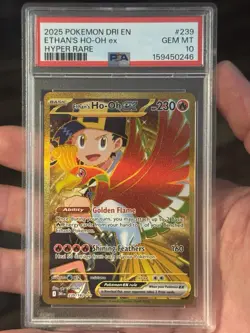 2025 POKEMON DRI EN-DESTINED RIVALS HYPER RARE #239 ETHAN’S HO-OH EX PSA 10 - Image 3