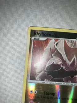2009 Pokemon Platinum Supreme Victors Rhyhorn Reverse Holo #122/147 - Image 2