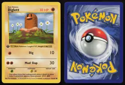 Diglett 47/102 1st Edition Common Base Set Shadowless Pokemon English NM - Image 3