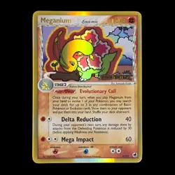 2006 POKEMON EX DRAGON FRONTIERS #4 MEGANIUM-REVERSE FOIL - Image 1