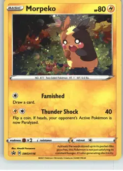 Morpeko SWSH116 Holo Promo Sword & Shield Promo Pokemon Holo Near Mint - Image 1