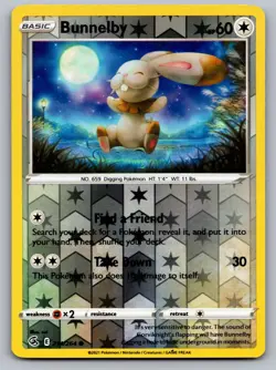 Bunnelby 214/264 Fusion Strike Pokemon Reverse Holo Near Mint - Image 1
