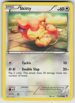 Skitty 113/149 Common Boundaries Crossed Pokemon Damaged - Image 1