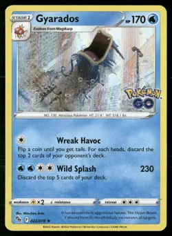 Gyarados 022/078 Holo Rare Pokemon GO Pokemon Holo NM - Image 1