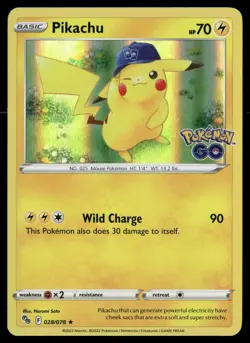 Pikachu 028/078 Holo Rare Pokemon GO Pokemon Holo NM - Image 1