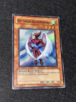 Yugioh Neo-Spacian Air Hummingbird STON-EN004 Super Rare 1st Edition - Image 3