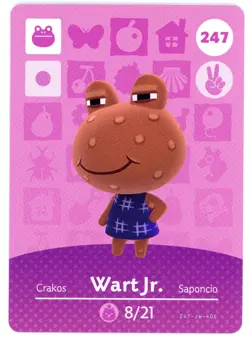 Wart Jr #247 - Amiibo Card - Animal Crossing Series 1 - Authentic Nintendo - Image 1