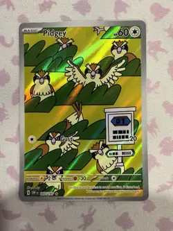 Pokemon TCG Pidgey Illustration Rare Card 207/197 Sv03: Obsidian Flames - Image 1