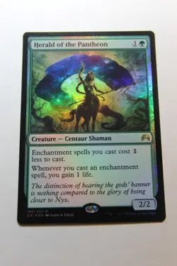 MTG Herald of the Pantheon x1-Foil -Magic Origins-Lightly Played - Image 1