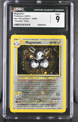 CGC 9 Pokemon Neo Revelation Magneton "Double" Holo Error 10/64 *Swirl* - Image 1