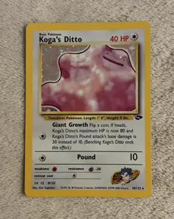 WotC Pokemon TCG Koga's Ditto 10/132 Holo Rare English 40 HP Unlimited - Image 1