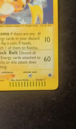 Pokemon Raichu 25/165 Expedition - Holo Rare ENG NM Near Mint WOTC E-Series - Image 5