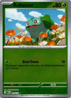 Bulbasaur 001/132 Mega Evolution Pokemon TCG Reverse Holo C NM - Image 1