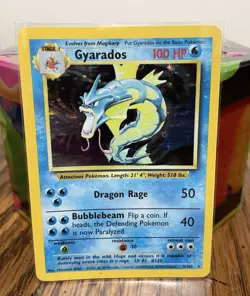 Gyarados 6/102 holo Base Set Unlimited Rare 1999 WOTC Vintage Pokemon LP - Image 1