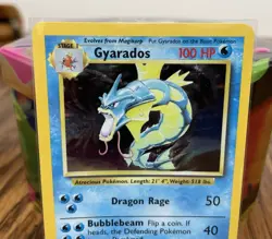 Gyarados 6/102 holo Base Set Unlimited Rare 1999 WOTC Vintage Pokemon LP - Image 2