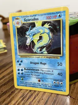 Gyarados 6/102 holo Base Set Unlimited Rare 1999 WOTC Vintage Pokemon LP - Image 4