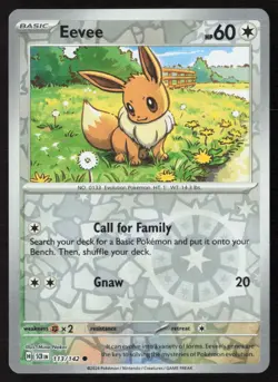Eevee 113/142 Common Stellar Crown Pokemon Reverse Holo Near Mint - Image 1