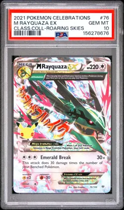PSA 10 Mega Rayquaza EX 76/108 Pokemon Celebrations Classic Collection 2021 Holo - Image 1
