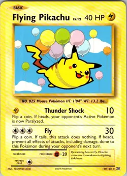 Flying Pikachu 110/108 Secret Rare Evolutions Pokemon Lightly Played - Image 1