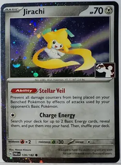 Swirls 🌀 Jirachi 126/182 Cosmos Holo Bleed Error Rare Pokemon TCG Play Stamped - Image 1