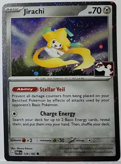 Swirls 🌀 Jirachi 126/182 Cosmos Holo Bleed Error Rare Pokemon TCG Play Stamped - Image 2