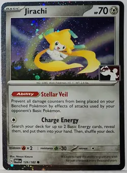 Swirls 🌀 Jirachi 126/182 Cosmos Holo Bleed Error Rare Pokemon TCG Play Stamped - Image 3