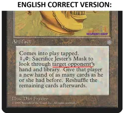 Jester's Mask French Mtg MISPRINT. Lets you target any player - Image 5