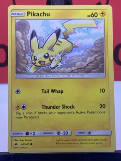 Pikachu 40/147 Burning Shadows Pokemon TCG Regular Common 2017 VLP - Image 3
