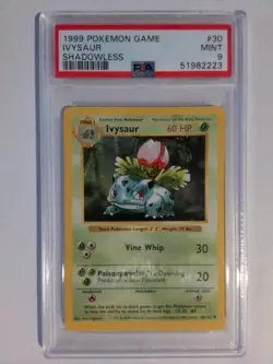 Pokemon Ivysaur Base Set Shadowless PSA 9 - Image 1
