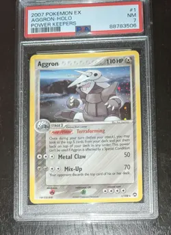 2007 Pokemon Power Keepers Aggron 1/108 Holo PSA NM 7 - Image 1