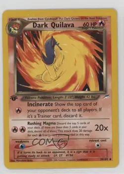Dark Quilava 1st Ed. Pokemon Neo Destiny #39 2002 - Image 1