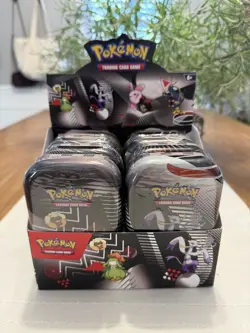 Pokemon TCG Unova Black Bolt & White Flare Mini Tin Display Box - (8 Tins) NEW - Image 1