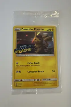 Detective Pikachu [Stamped] #SM190 Pokemon Movie Promo Sealed TCG Holo Foil - Image 1