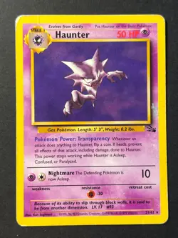Haunter 21/62 Fossil Rare - WOTC Pokemon Card HP - Image 1
