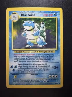 Pokemon TCG: Blastoise Base Set Holo 2/102 LP - Image 1