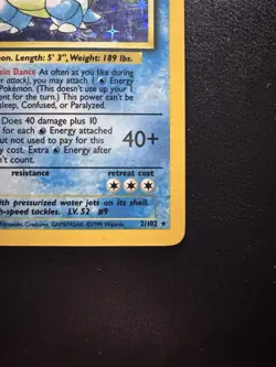 Pokemon TCG: Blastoise Base Set Holo 2/102 LP - Image 5