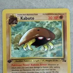 Pokemon TCG- 1st Edition Kabuto Fossil Set 50/62 Common WOTC Vintage - Image 2