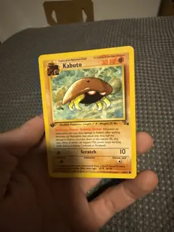 Pokemon TCG Kabuto Fossil 1st Edition Common Card 50/62 NM Kabuto King Get It - Image 1