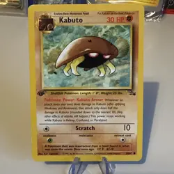 Pokemon TCG Kabuto Fossil 1st Edition Common Card 50/62 Mint Condition - Image 1