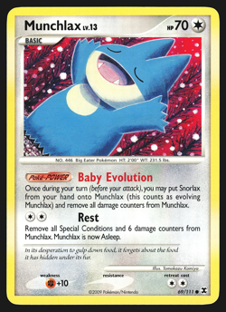Munchlax 69/111 Platinum Rising Rivals Pokemon Card LP - Image 1