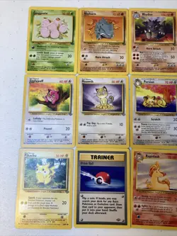 15 Pokemon Trading Cards Jungle Set 1999 Wizards Pikachu Persian Rapidash Rhydon - Image 2