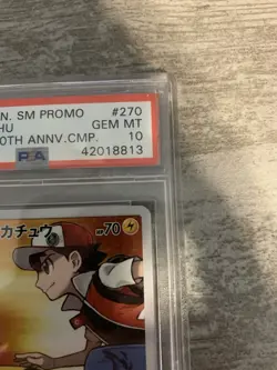 Red's Pikachu 270/Sm-p Promo Pokemon Center Anniversary PSA 10 Japanese - Image 3