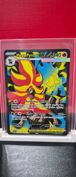 Pokemon TCG Mega Pyroar ex 099/086 Ultra Rare Full Art Holo Chaos Rising Card - Image 1
