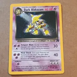 Pokemon Dark Alakazam 1/82 Team Rocket Holo Rare 2000 WOTC Vintage Card + Swirl - Image 1