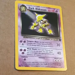 Pokemon Dark Alakazam 1/82 Team Rocket Holo Rare 2000 WOTC Vintage Card + Swirl - Image 2