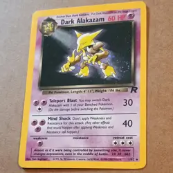 Pokemon Dark Alakazam 1/82 Team Rocket Holo Rare 2000 WOTC Vintage Card + Swirl - Image 3